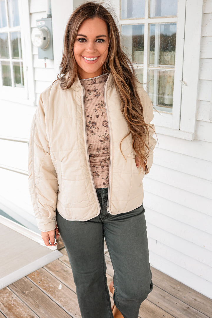 Parker Quilted Puffer Jacket - Beige