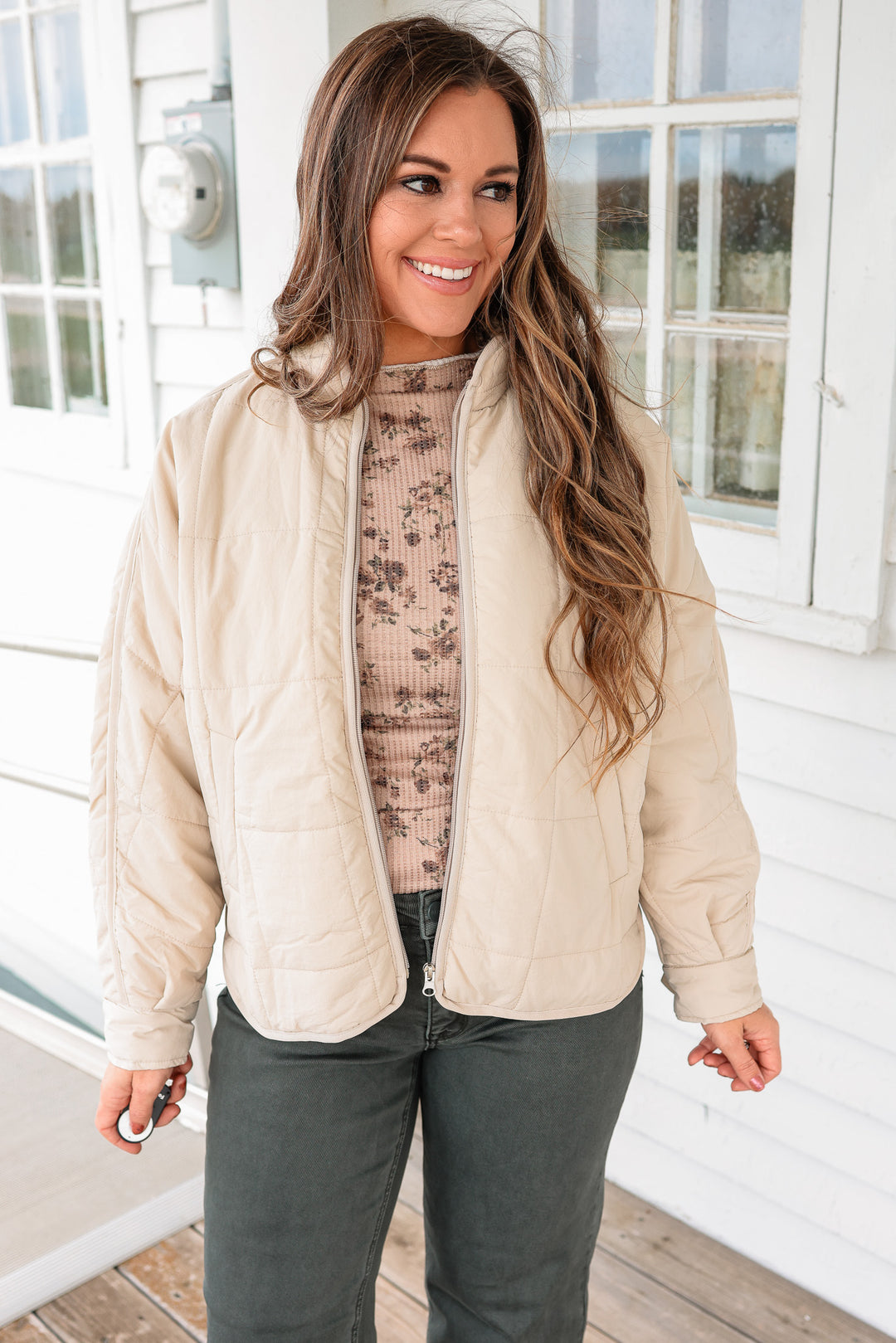 Parker Quilted Puffer Jacket - Beige
