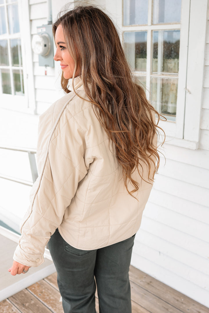 Parker Quilted Puffer Jacket - Beige