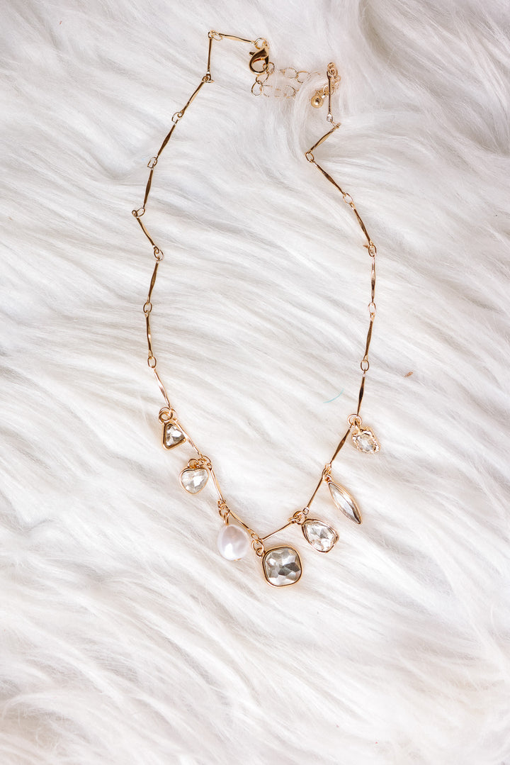 Multi Style Rhinestone Charm Necklace