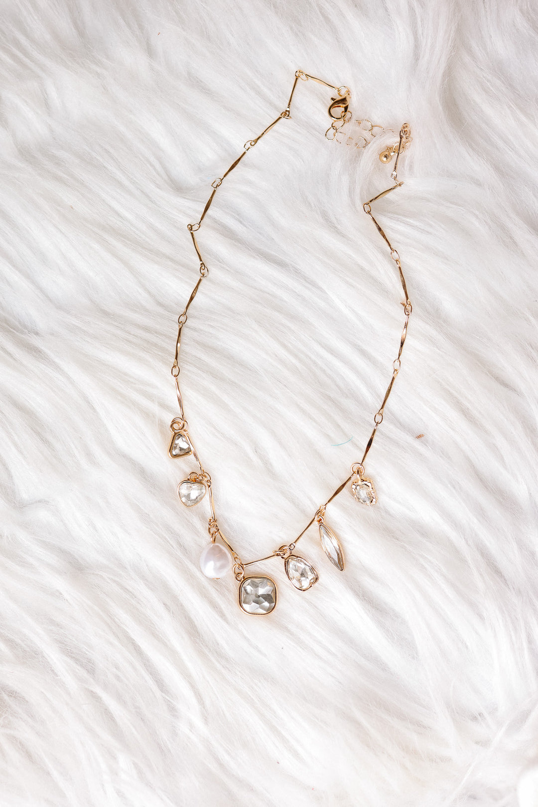 Multi Style Rhinestone Charm Necklace