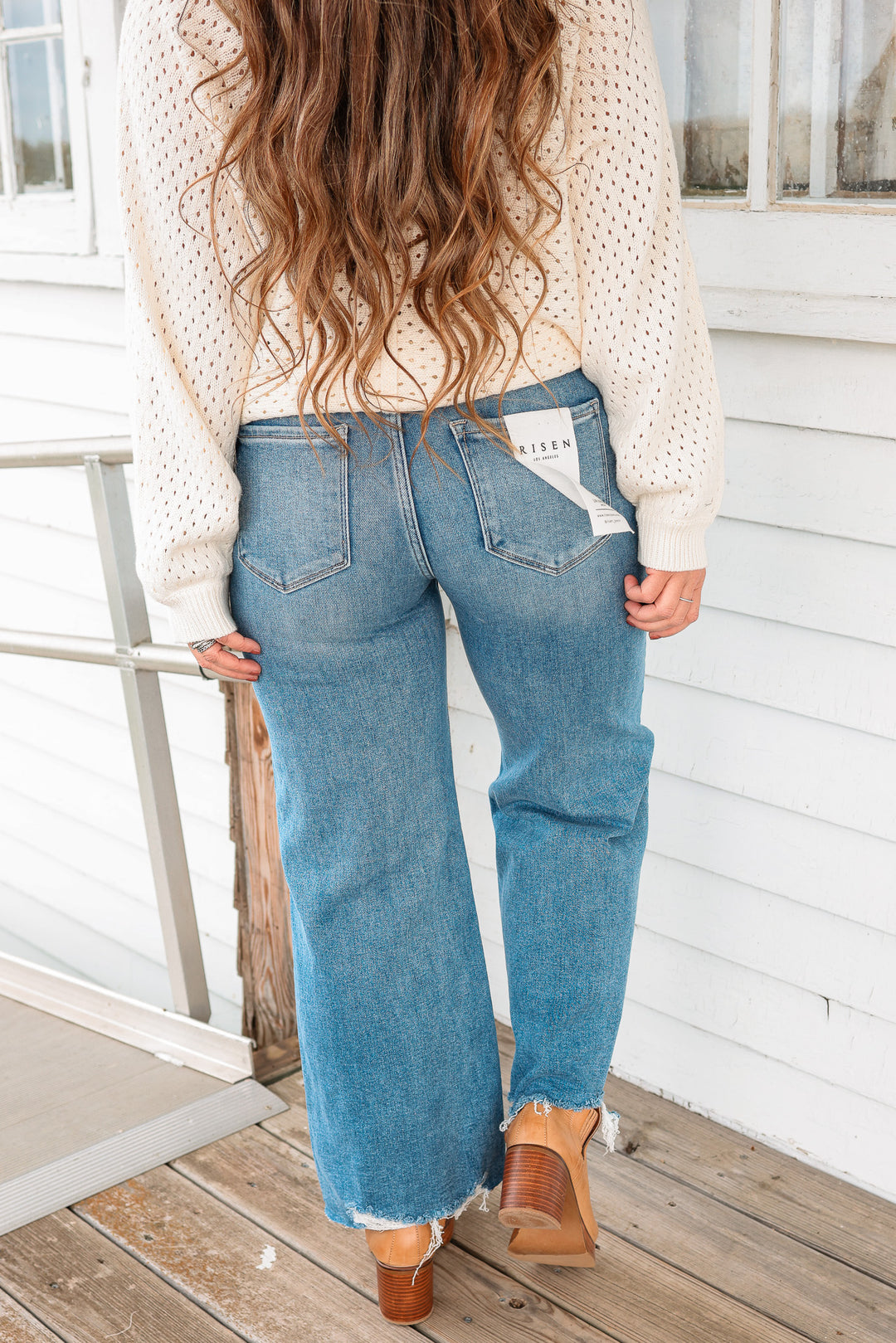 RISEN: Zane Crop Wide Leg Jeans - Medium