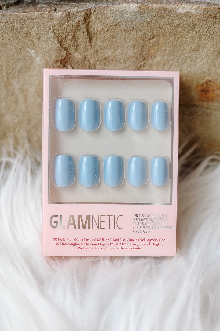 Cashmere Blue Press-On Nails | Short Squoval
