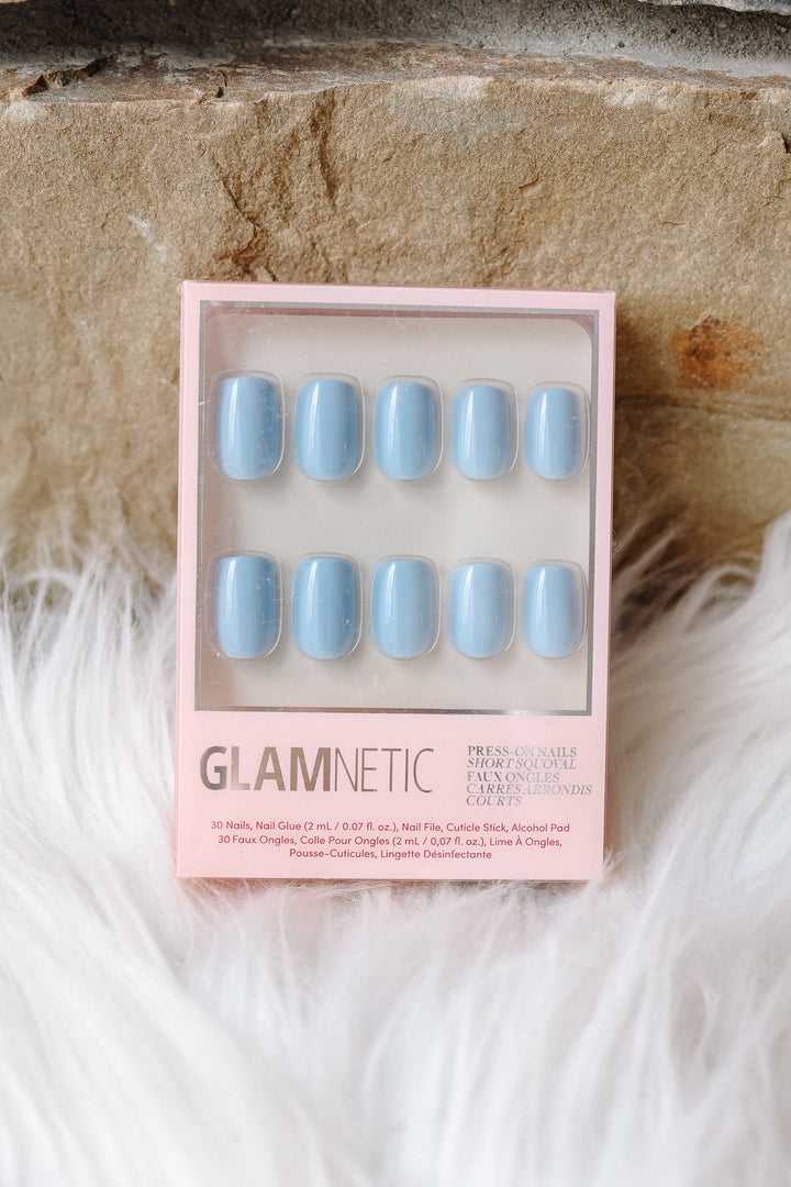 Cashmere Blue Press-On Nails | Short Squoval