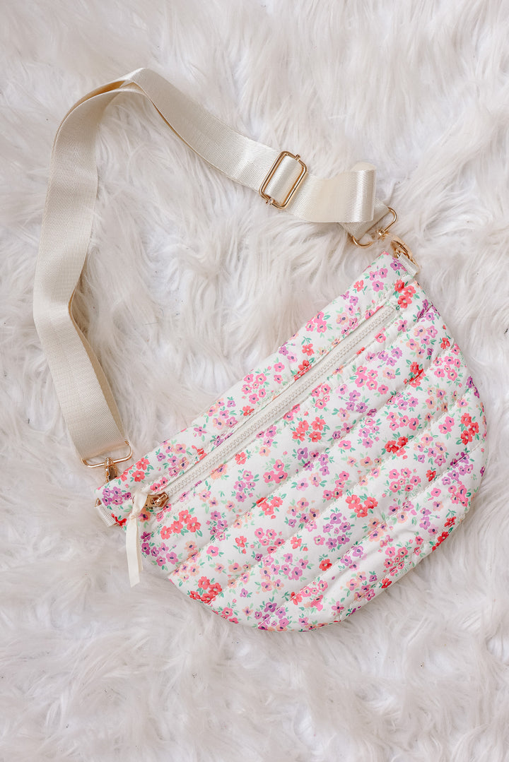 Jolie Puffer Bum Bag - Pink Floral