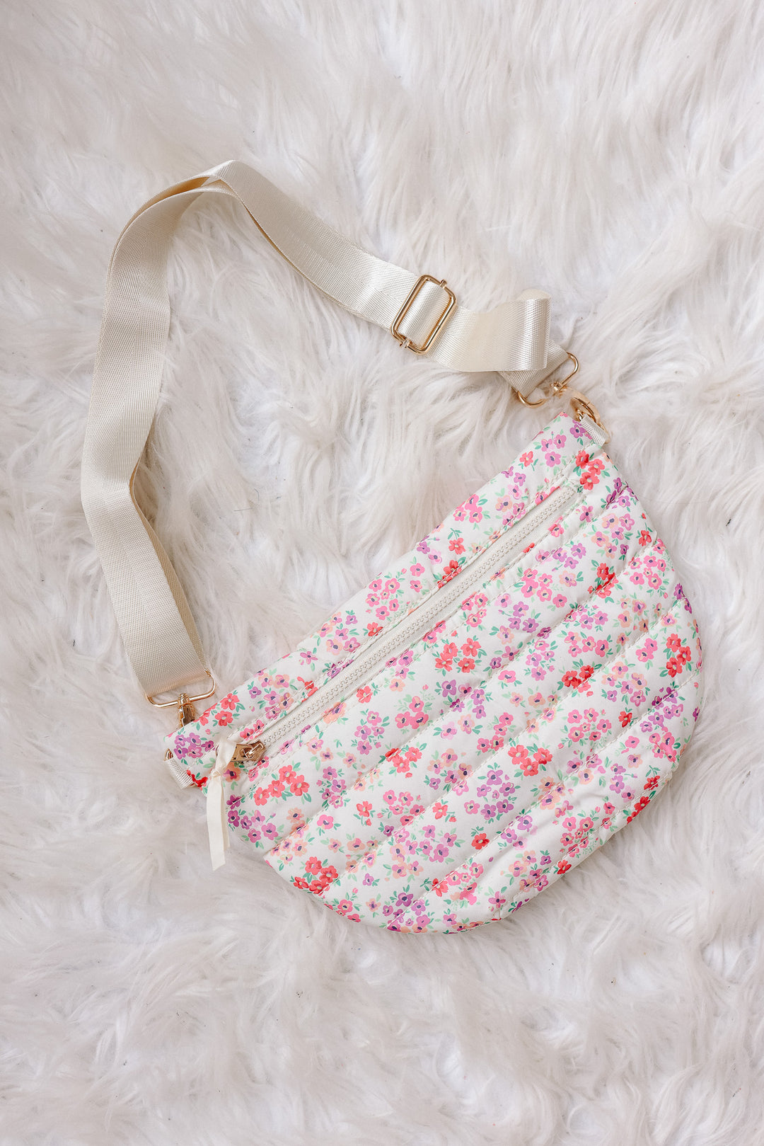 Jolie Puffer Bum Bag - Pink Floral