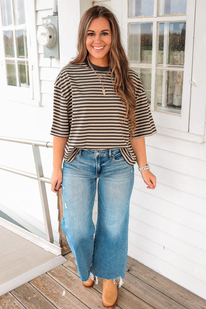 Latitude Striped Tee - Grey