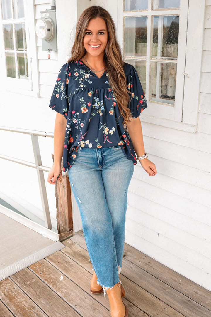 Callan Notch Neck Floral Top