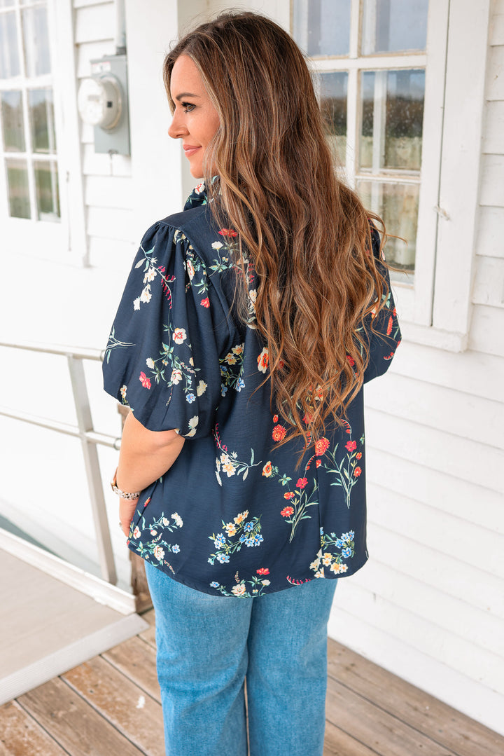 Callan Notch Neck Floral Top