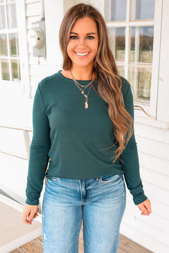 The Everyday Baby Ribbed Top - Hunter Green