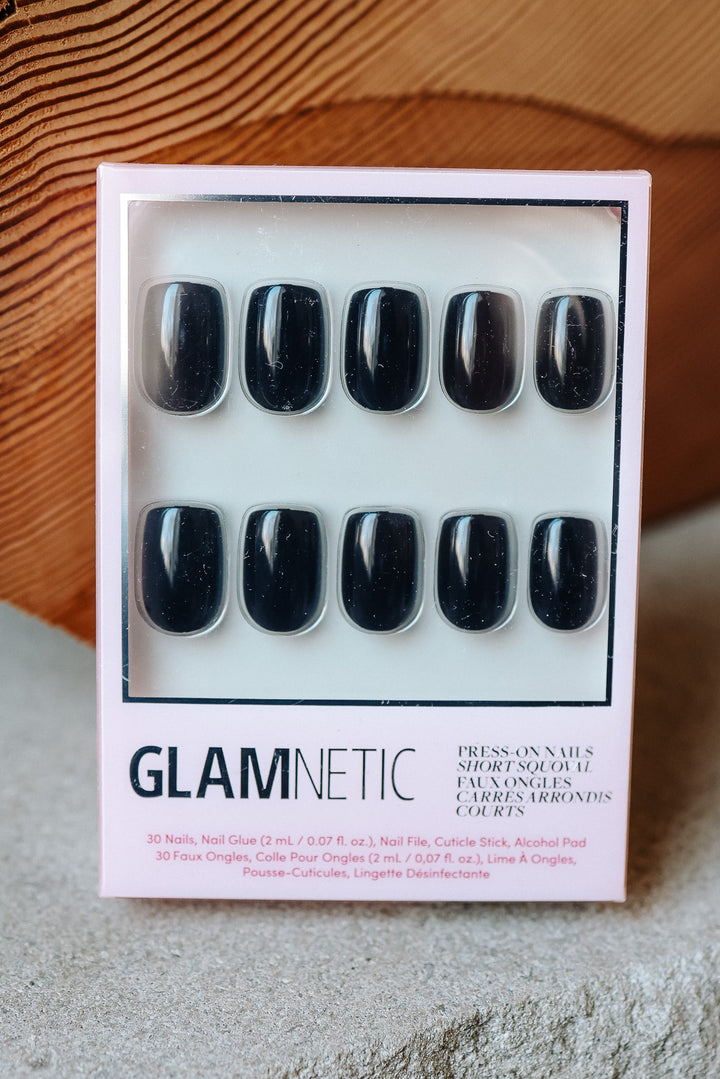 Jet Black Press-On Nails | Short Squoval