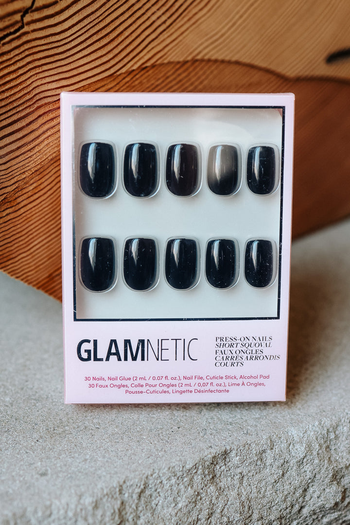Jet Black Press-On Nails | Short Squoval