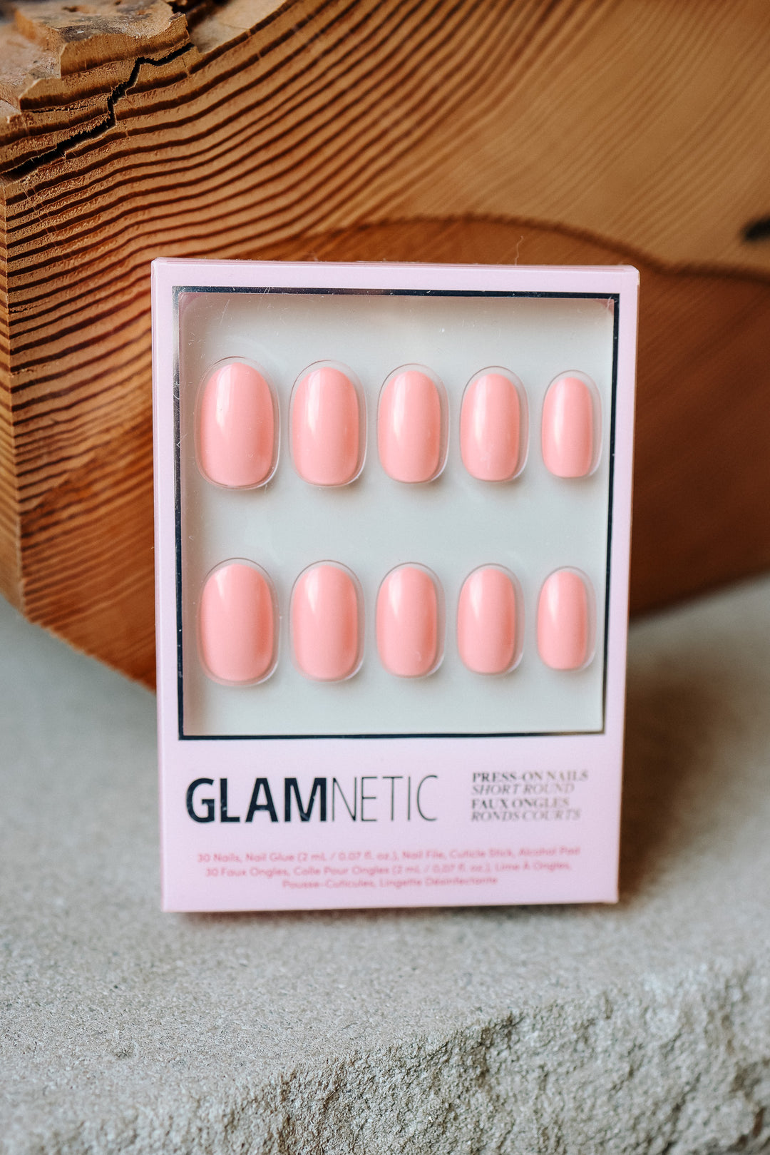 Peach Coral Press-On Nails | Short Round Solid Nail