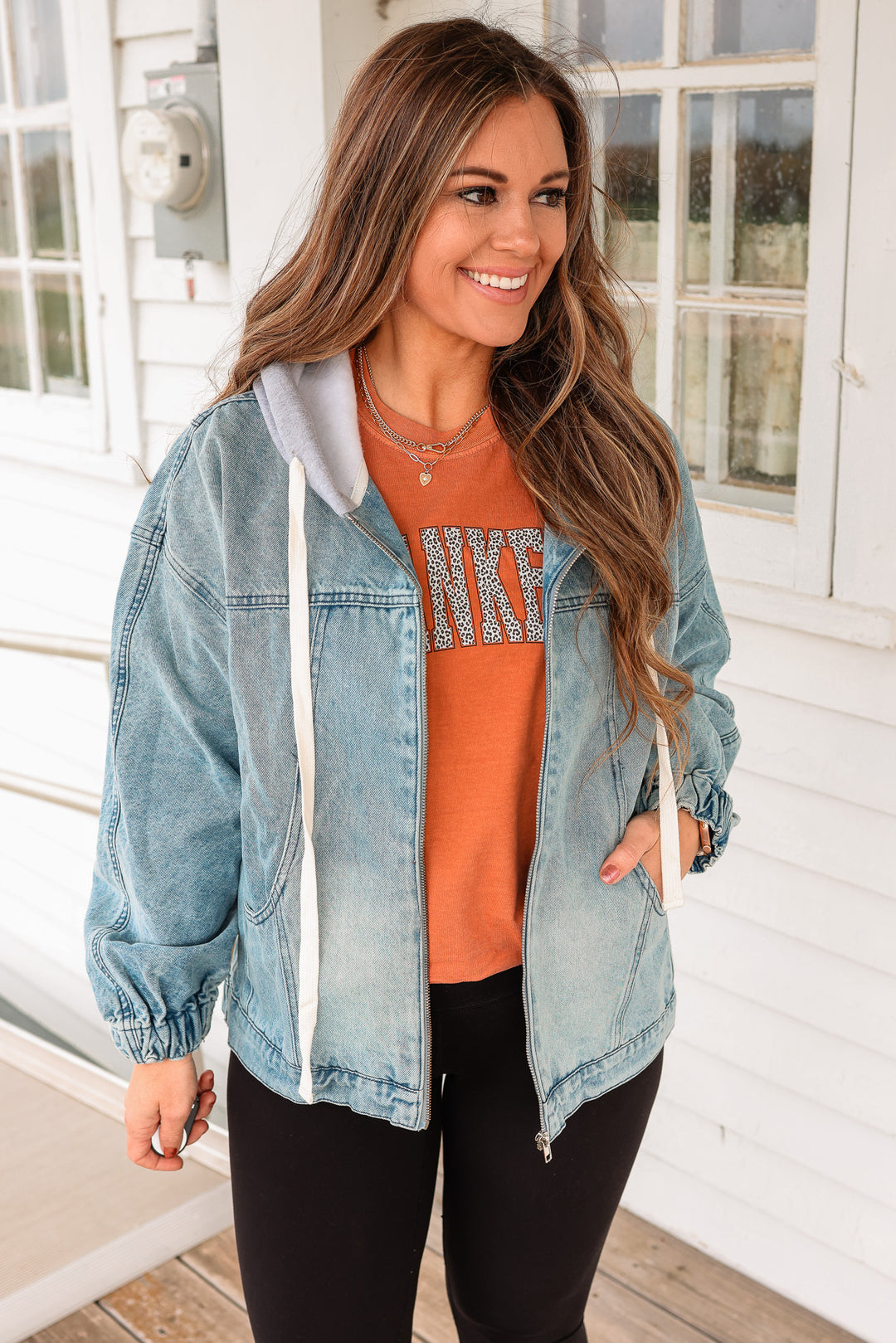 Kaila Zip-Up Hoodie Jacket - Denim
