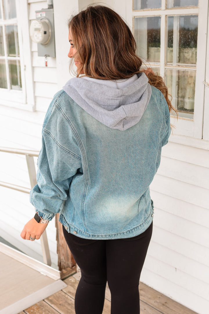Kaila Zip-Up Hoodie Jacket - Denim