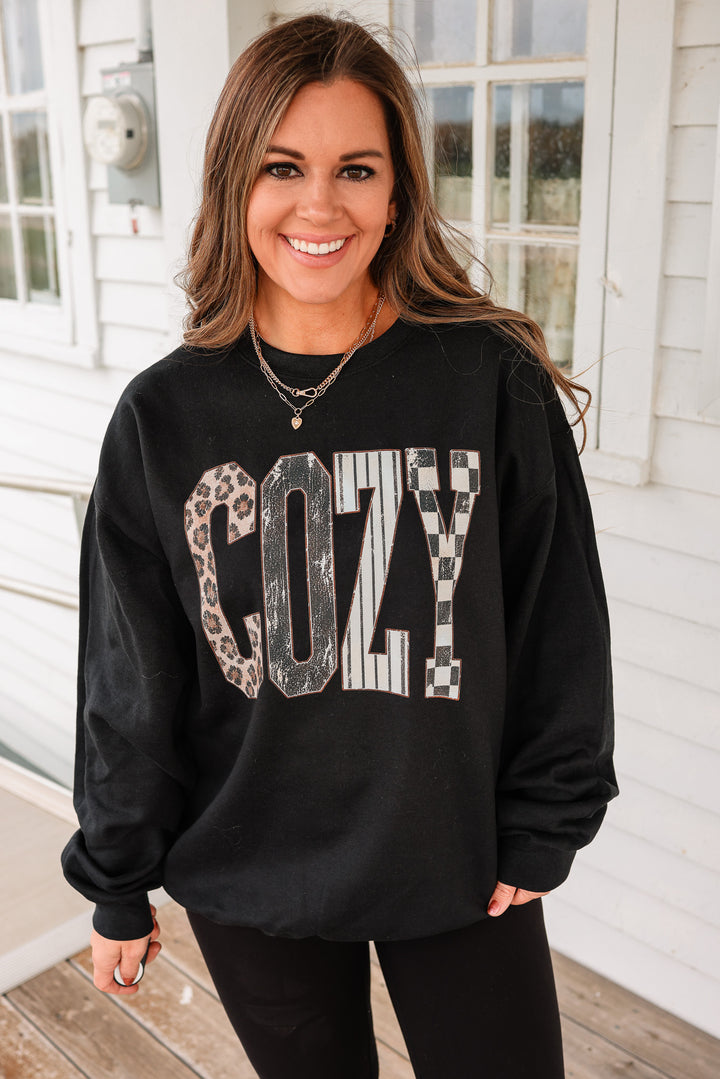 Netutrals COZY Patterns Graphic Sweatshirt - Black