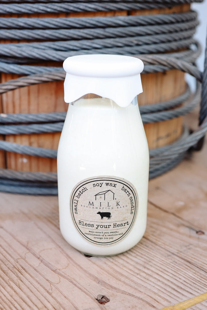 Milk Bottle Candle - Bless Your Heart 13 oz
