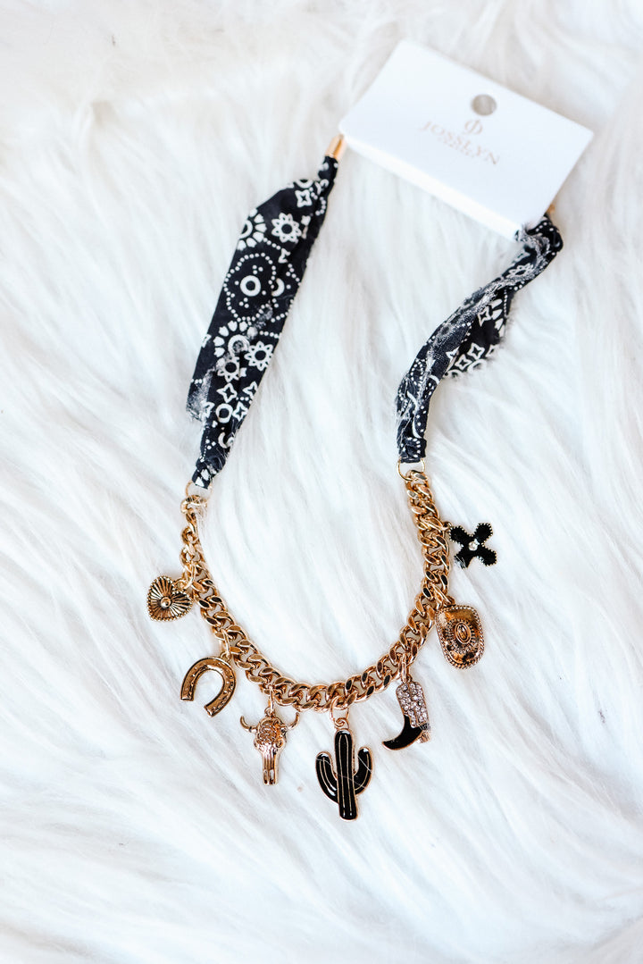 Western Cross Boot Hat Scarf Charm Necklace