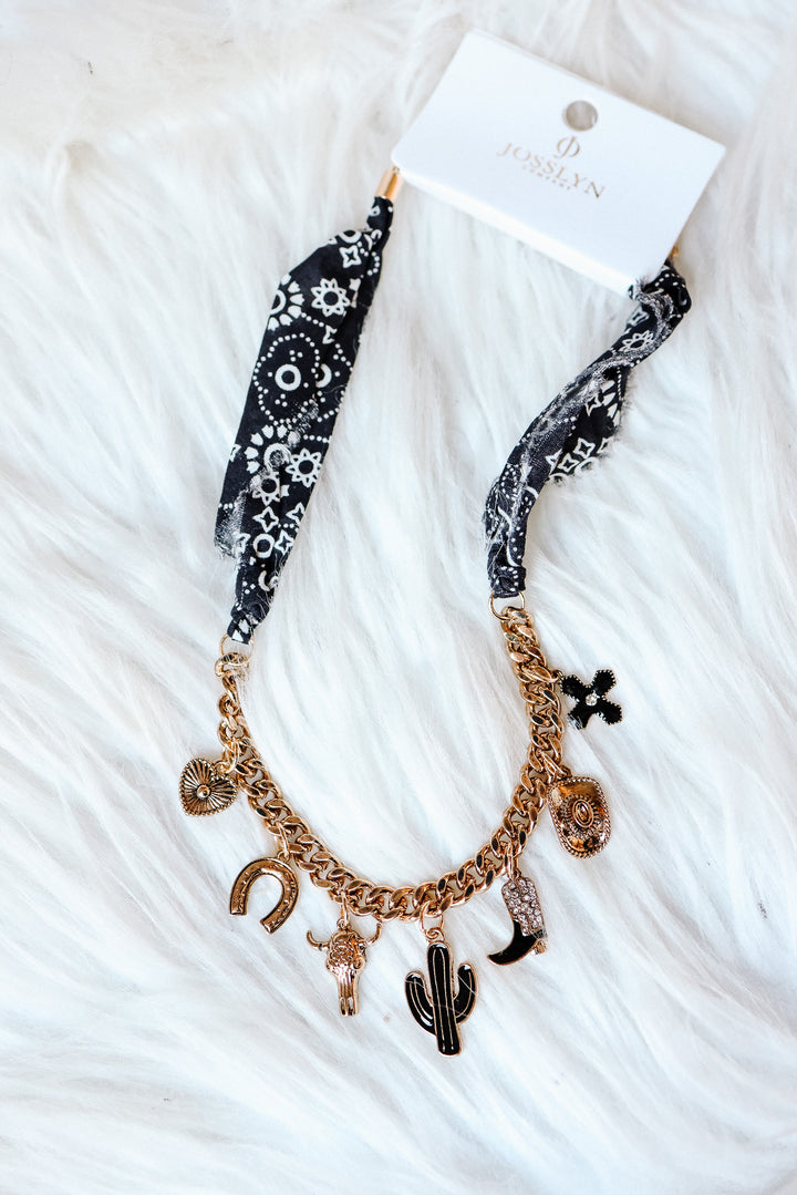 Western Cross Boot Hat Scarf Charm Necklace