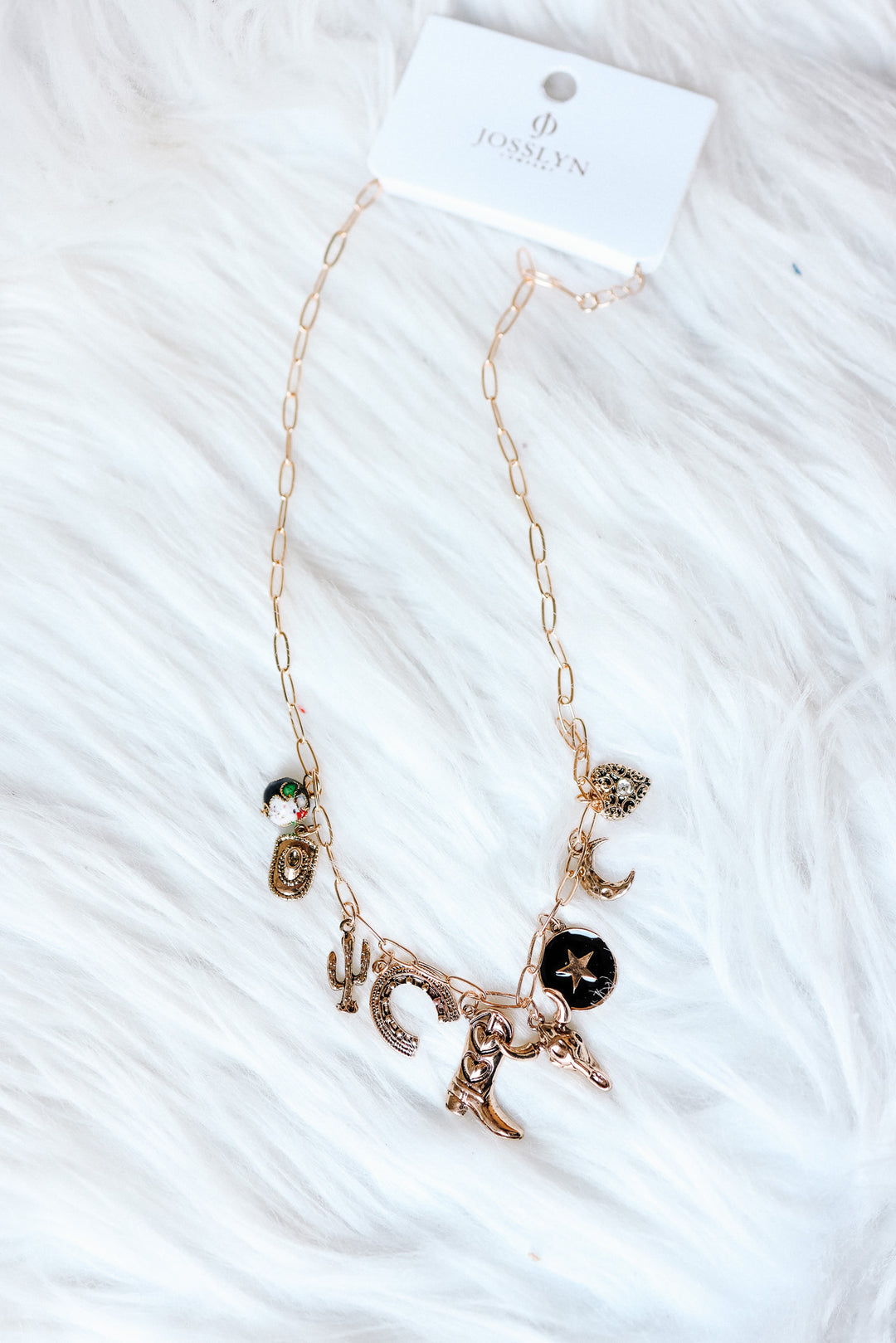 Boot Cross Heart Western Charm Necklace