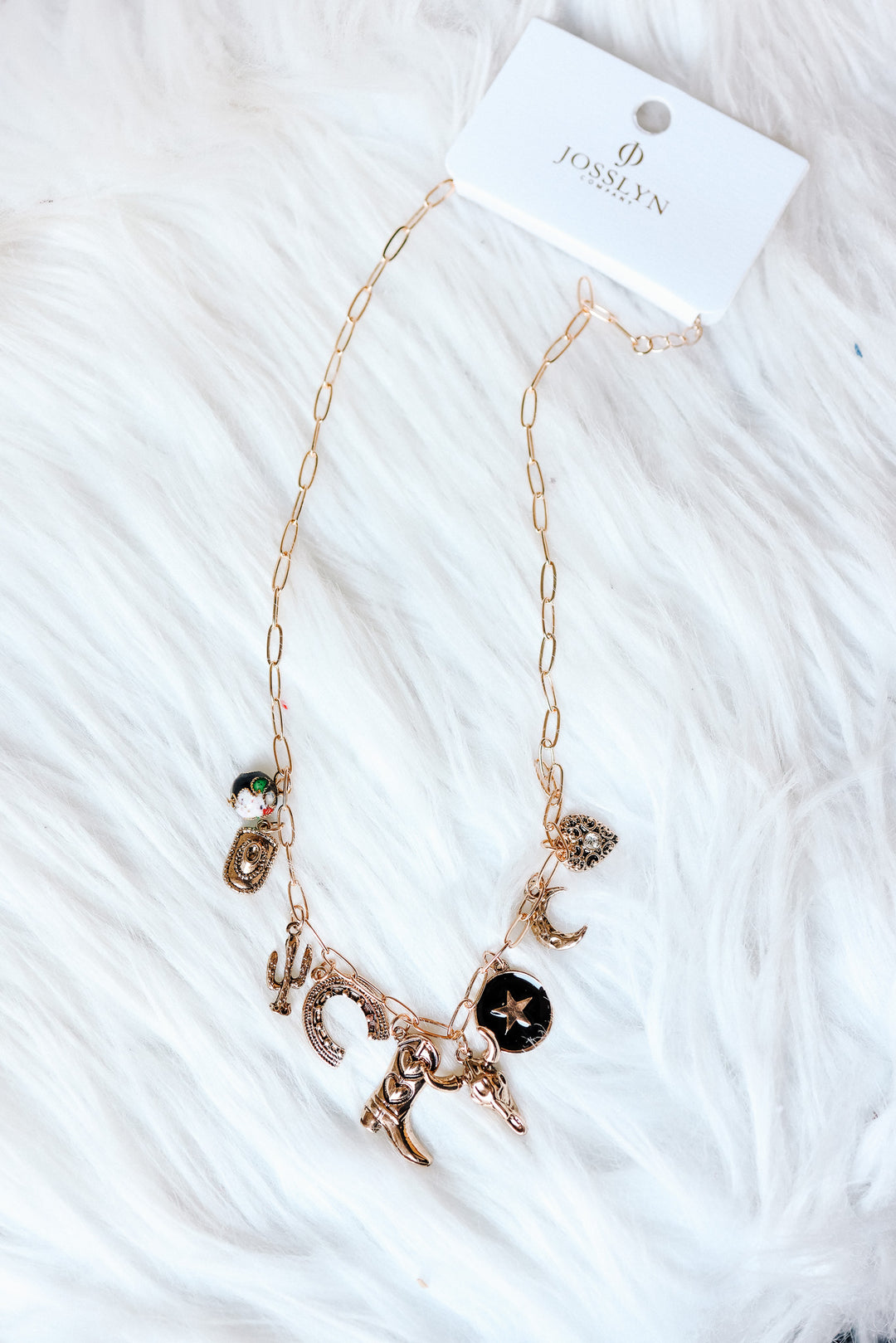 Boot Cross Heart Western Charm Necklace