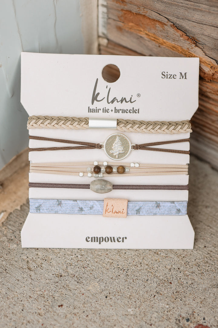 "Empower" Camo, Pine Tree and Earthy Tone Hair Tie Bracelets
