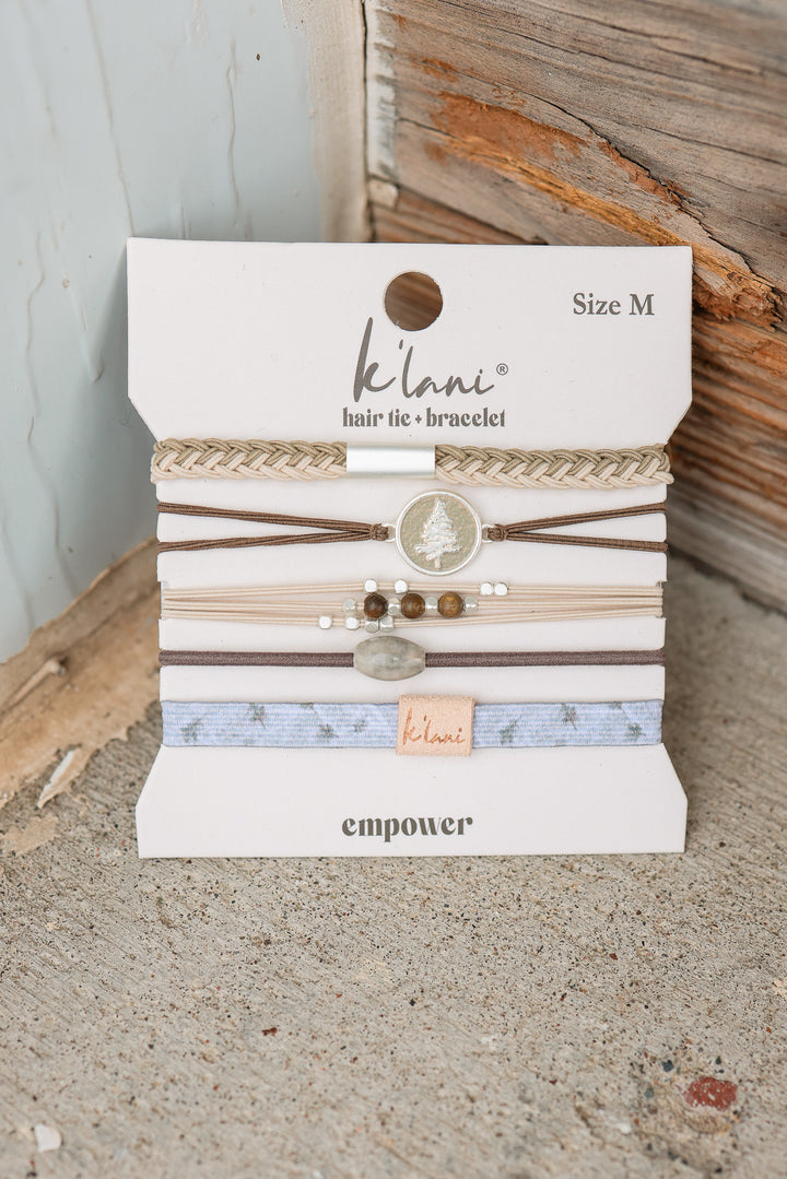 "Empower" Camo, Pine Tree and Earthy Tone Hair Tie Bracelets