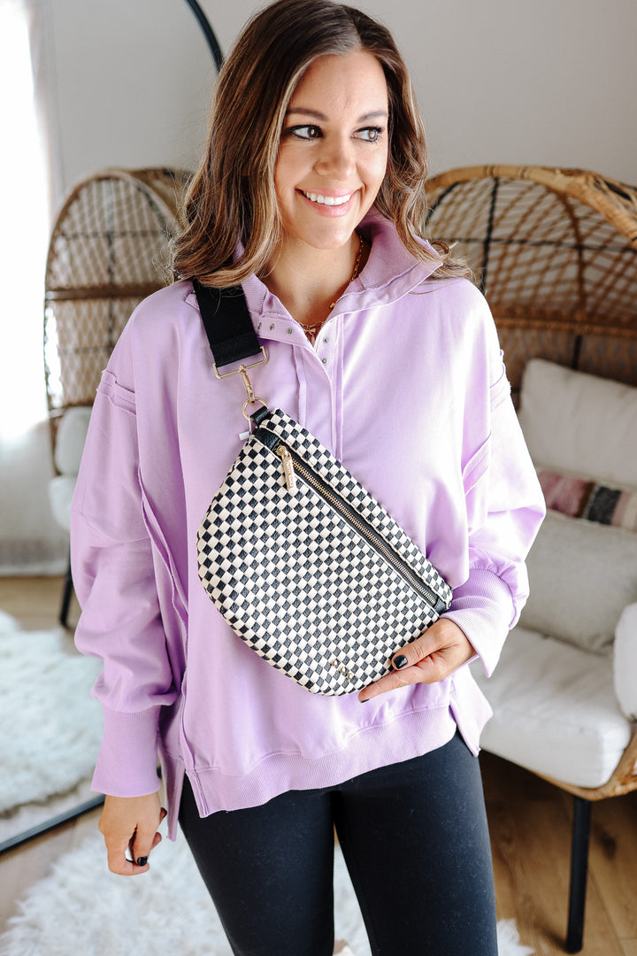 Westlyn Woven Bum Bag - Checkered Black