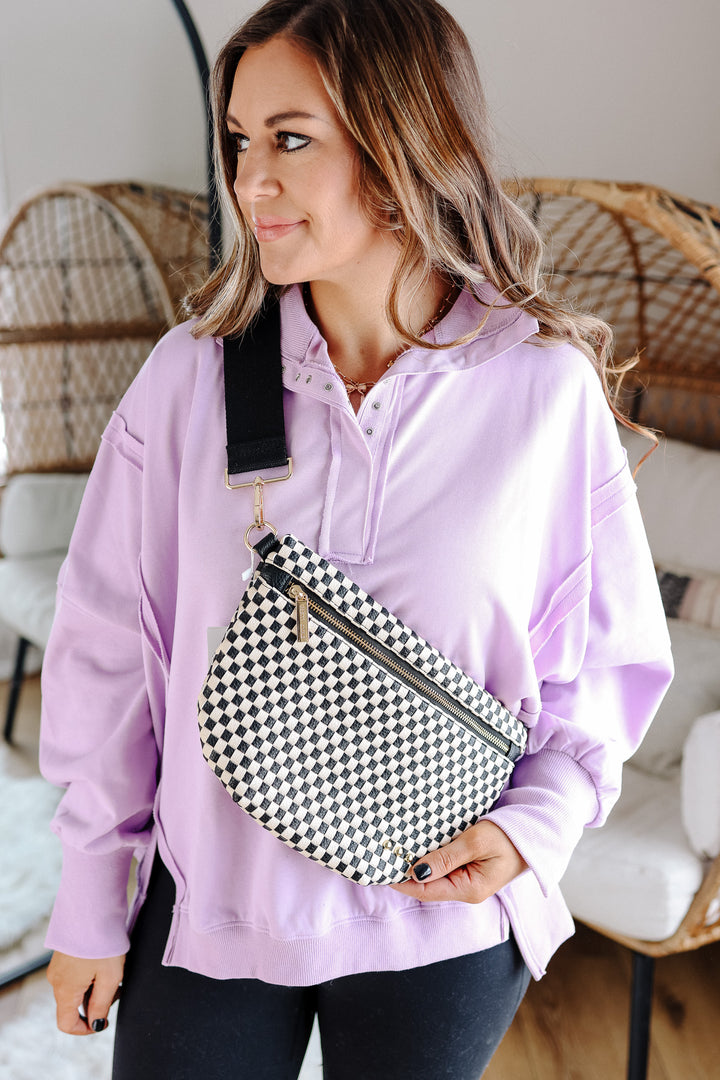 Westlyn Woven Bum Bag - Checkered Black