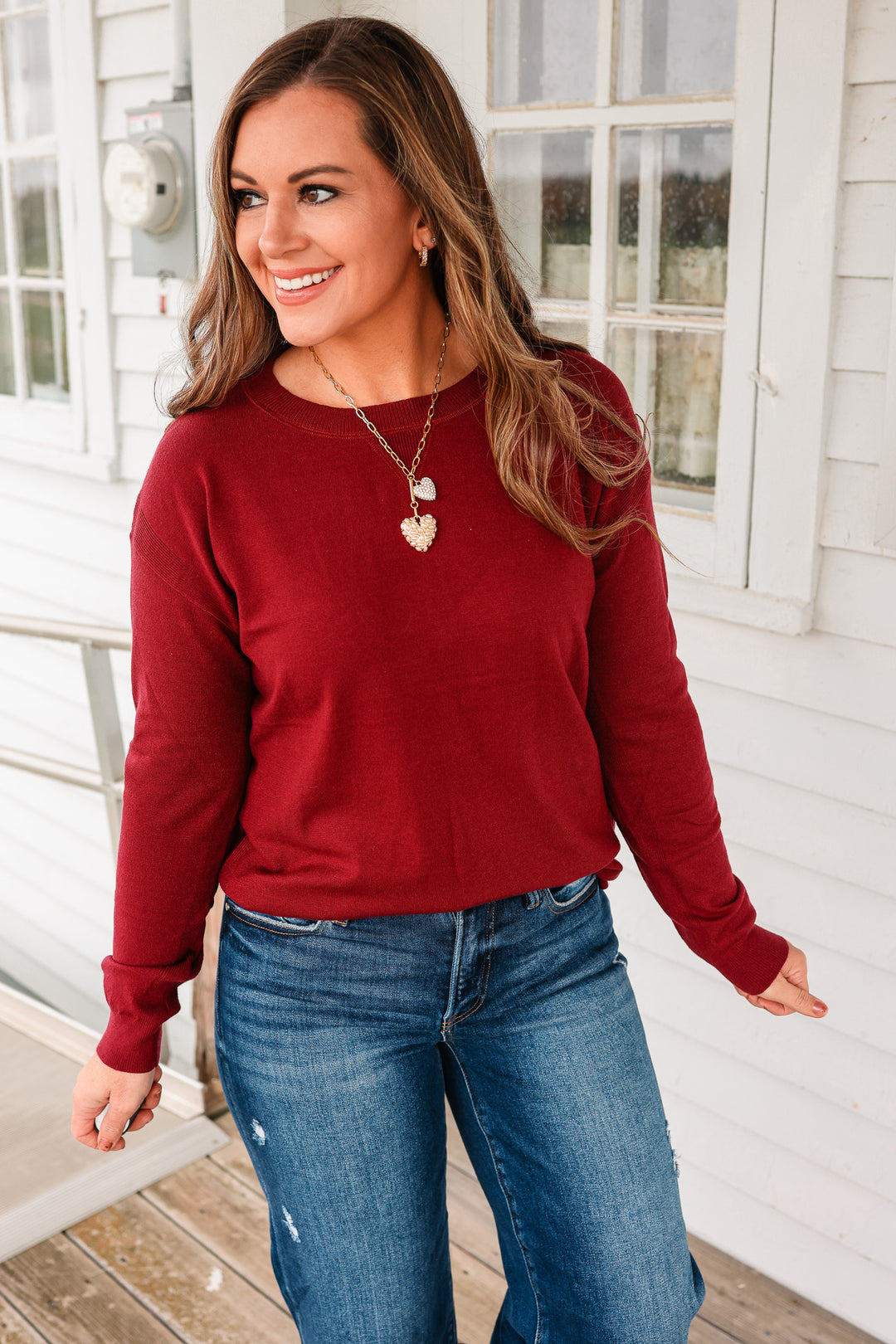 Everyday Pullover Sweater - Burgundy