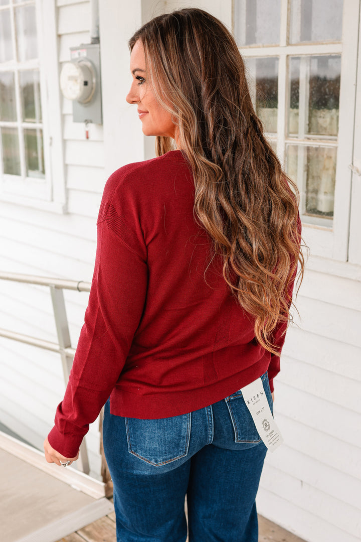 Everyday Pullover Sweater - Burgundy