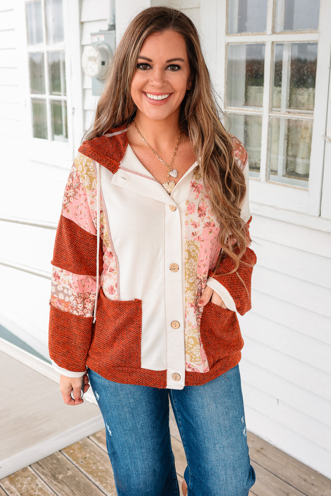 Sloane Floral Patchwork Hoodie Jacket