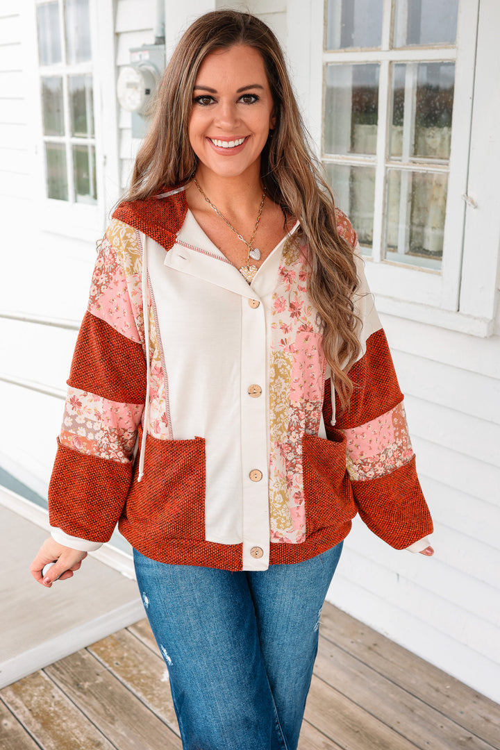 Sloane Floral Patchwork Hoodie Jacket