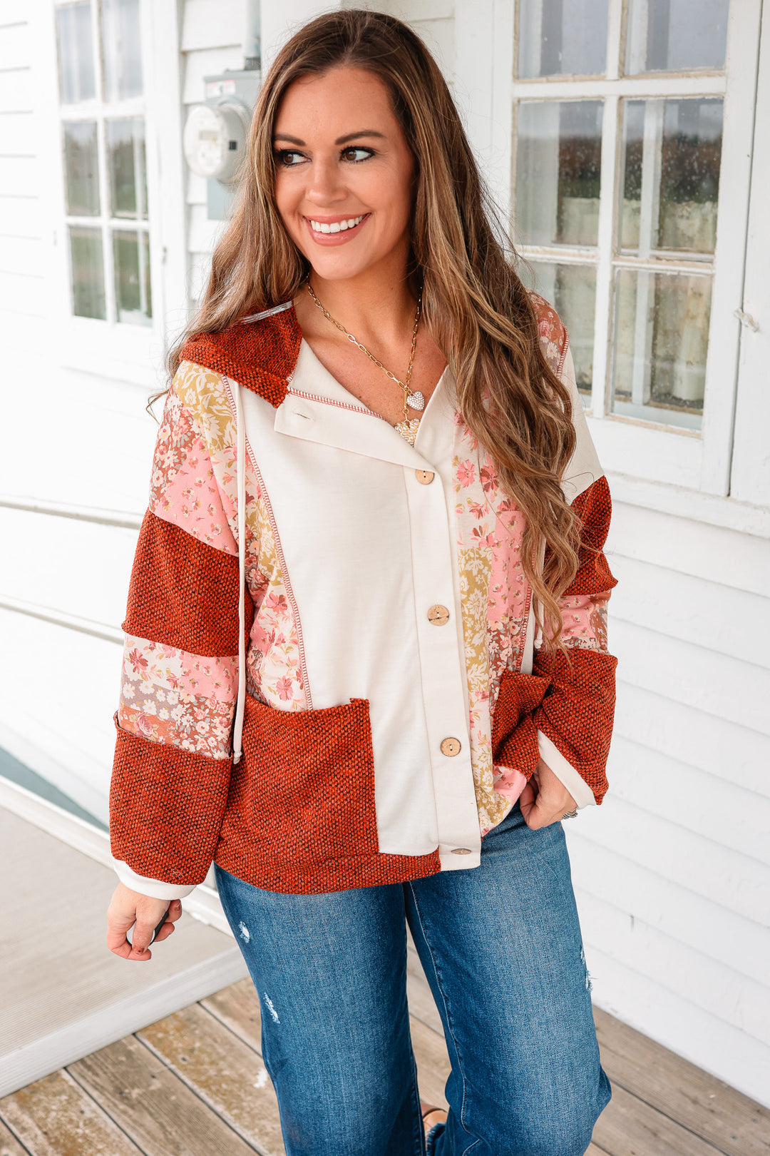 Sloane Floral Patchwork Hoodie Jacket