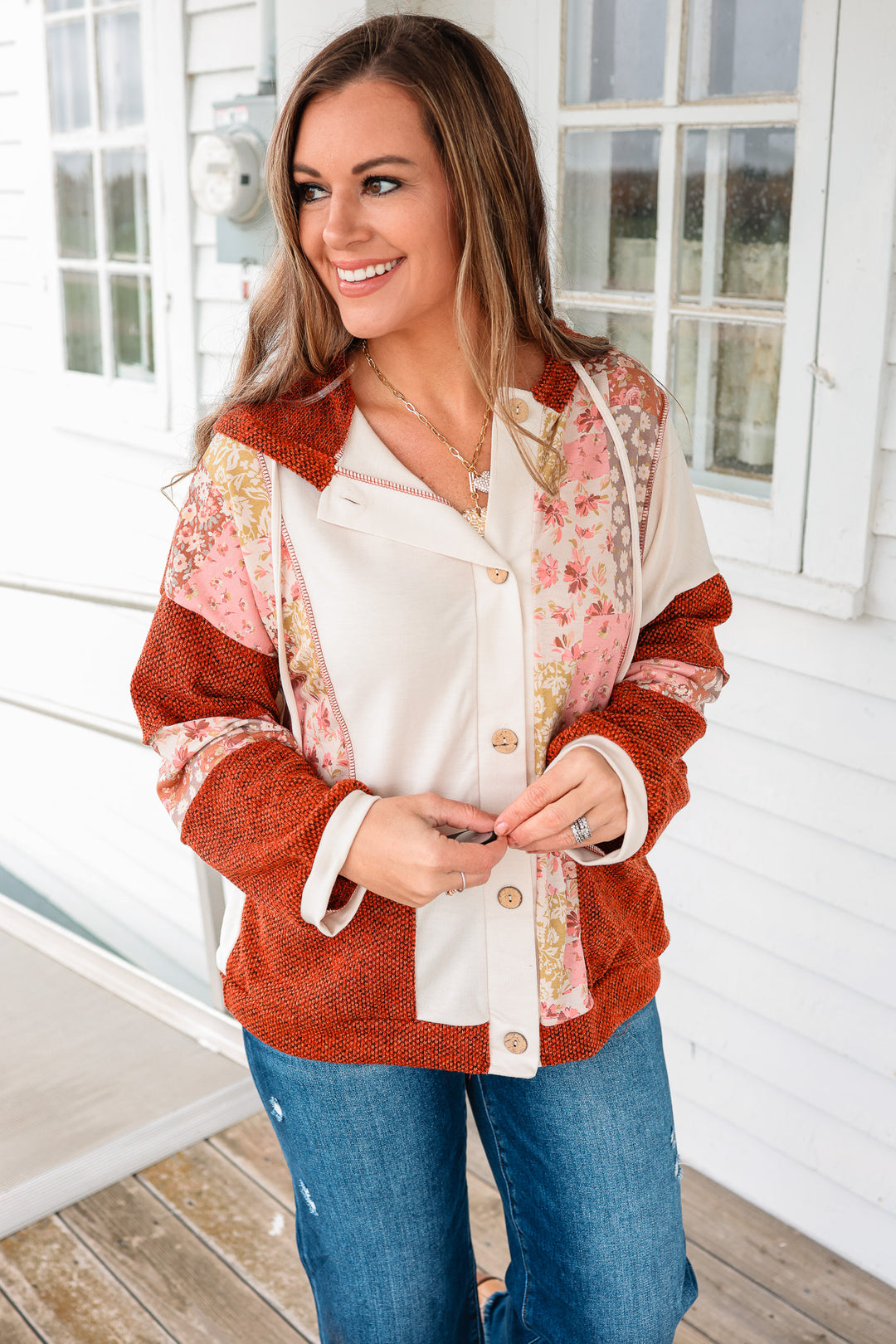 Sloane Floral Patchwork Hoodie Jacket