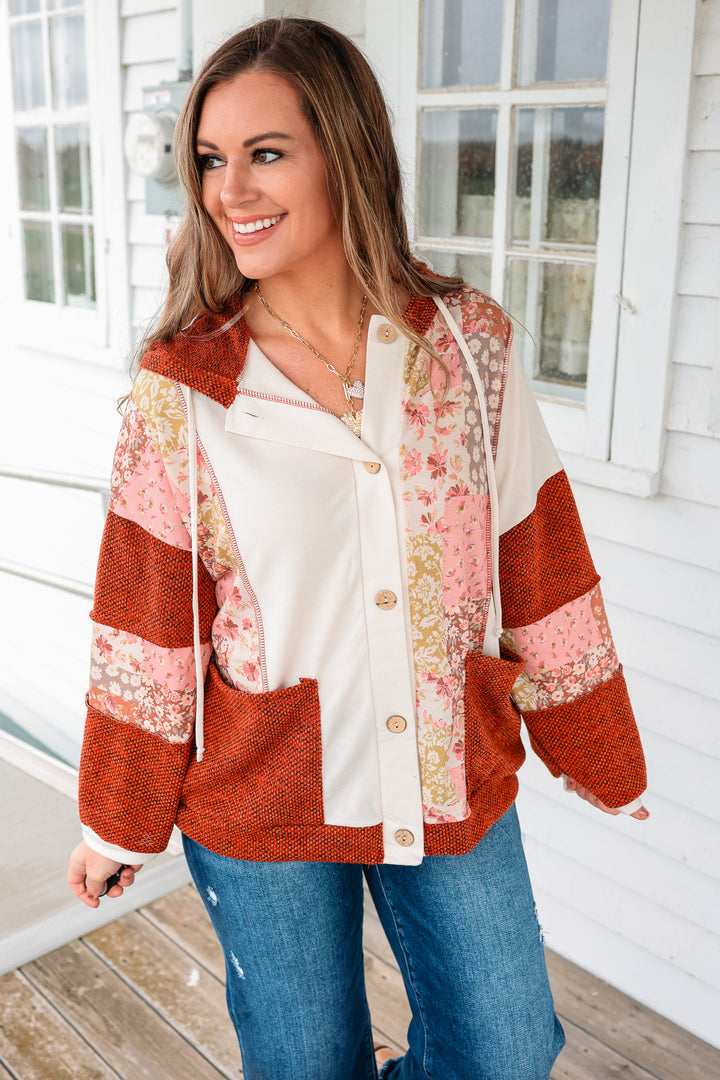 Sloane Floral Patchwork Hoodie Jacket