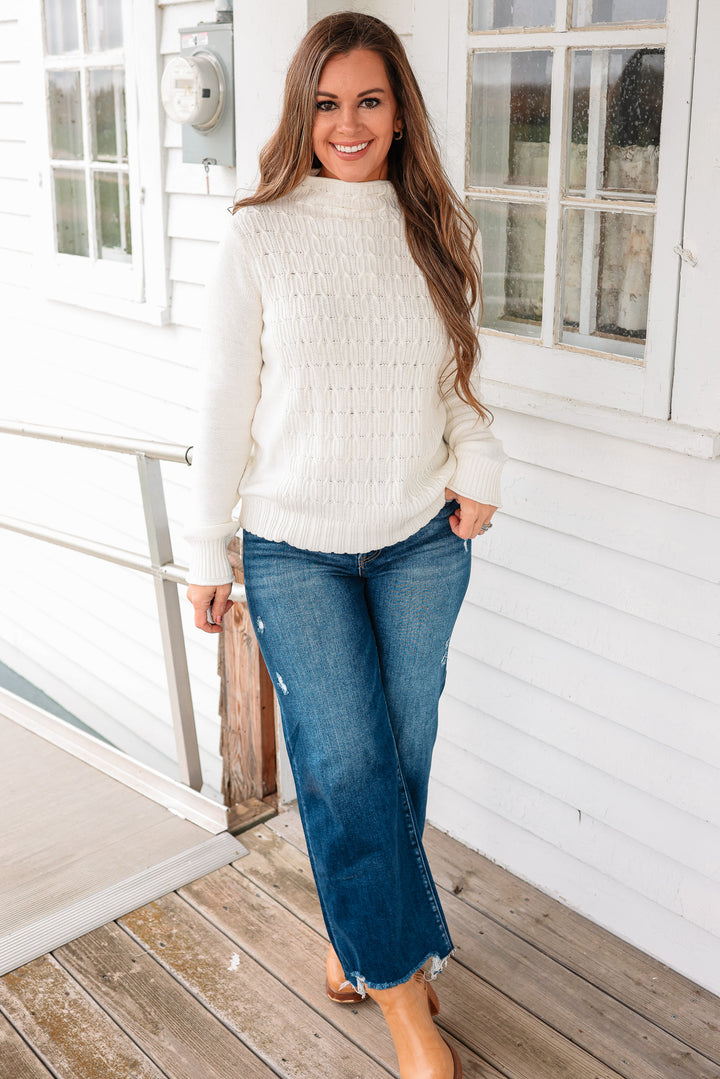 Evelyn Mockneck Sweater - Cream