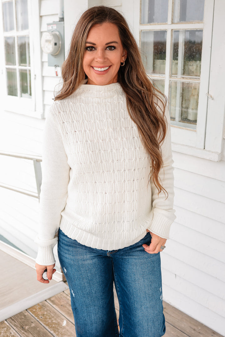 Evelyn Mockneck Sweater - Cream