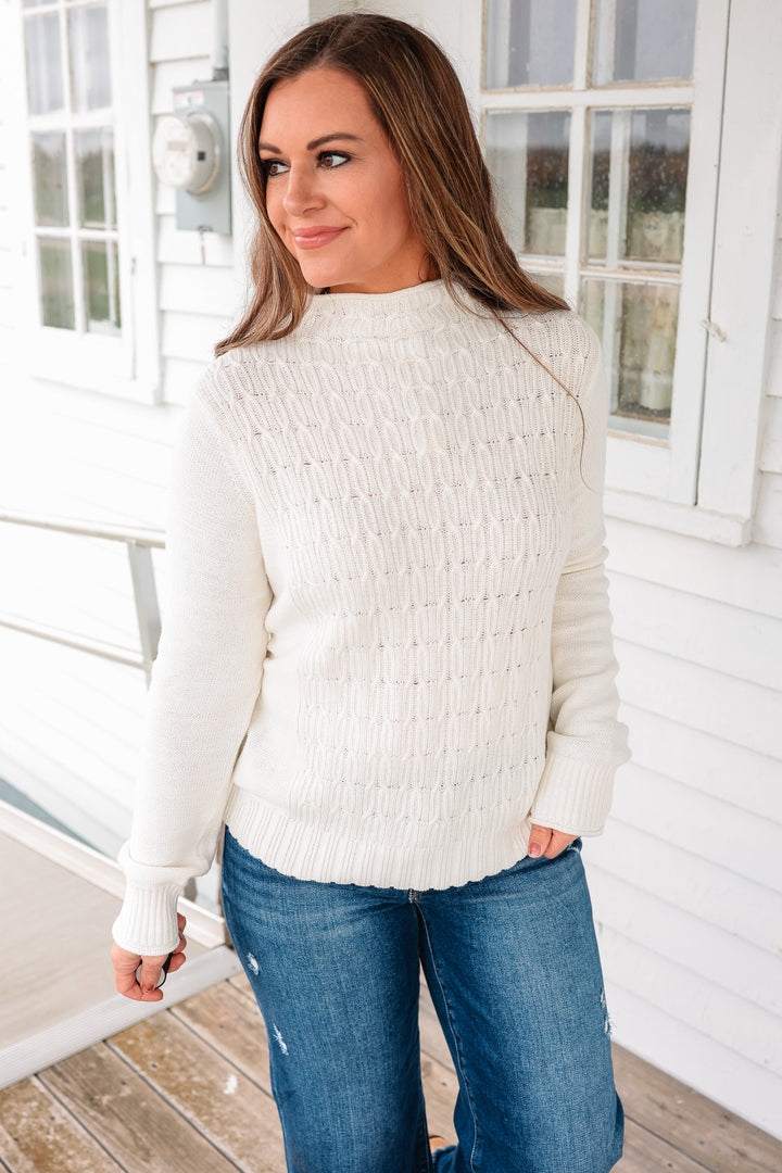 Evelyn Mockneck Sweater - Cream
