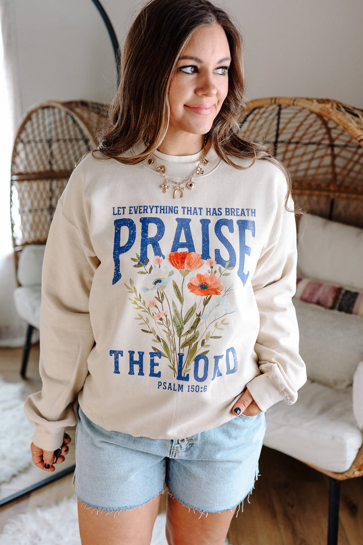 Praise The Lord Crewneck Sweatshirt - Sand