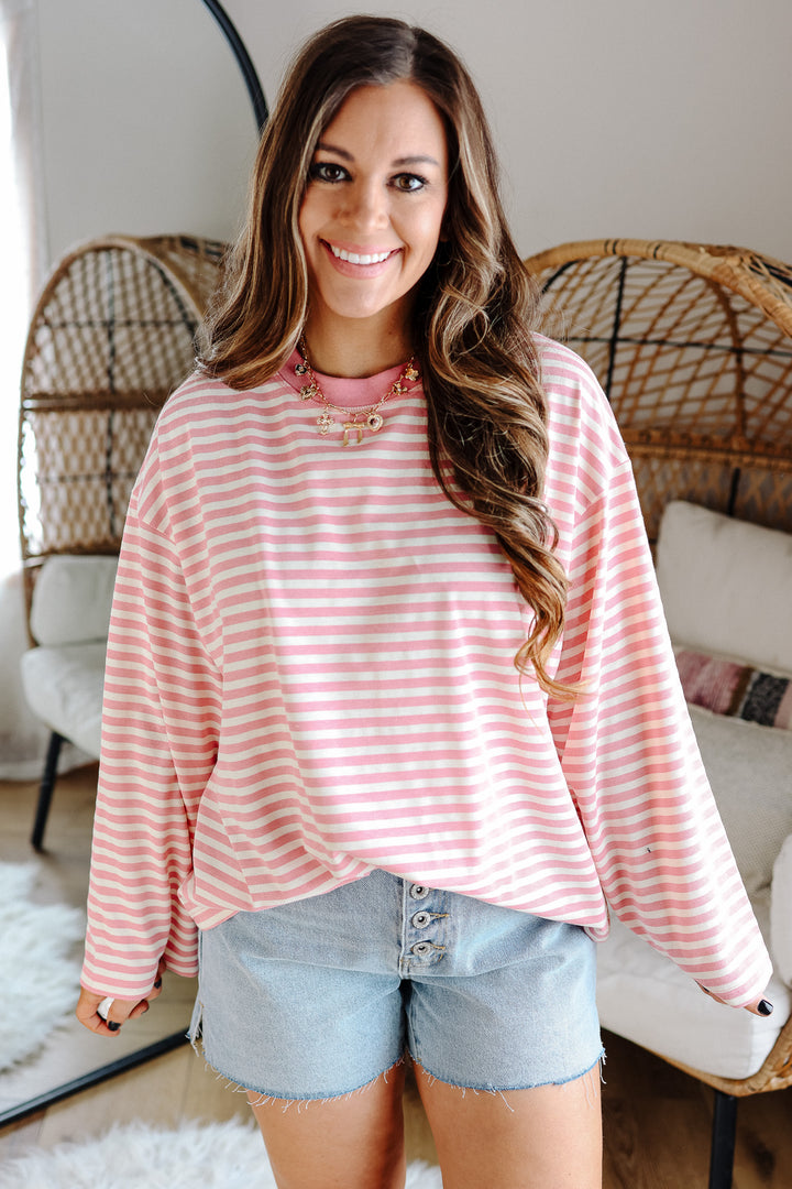 Noelle Striped Long Sleeve - Pink