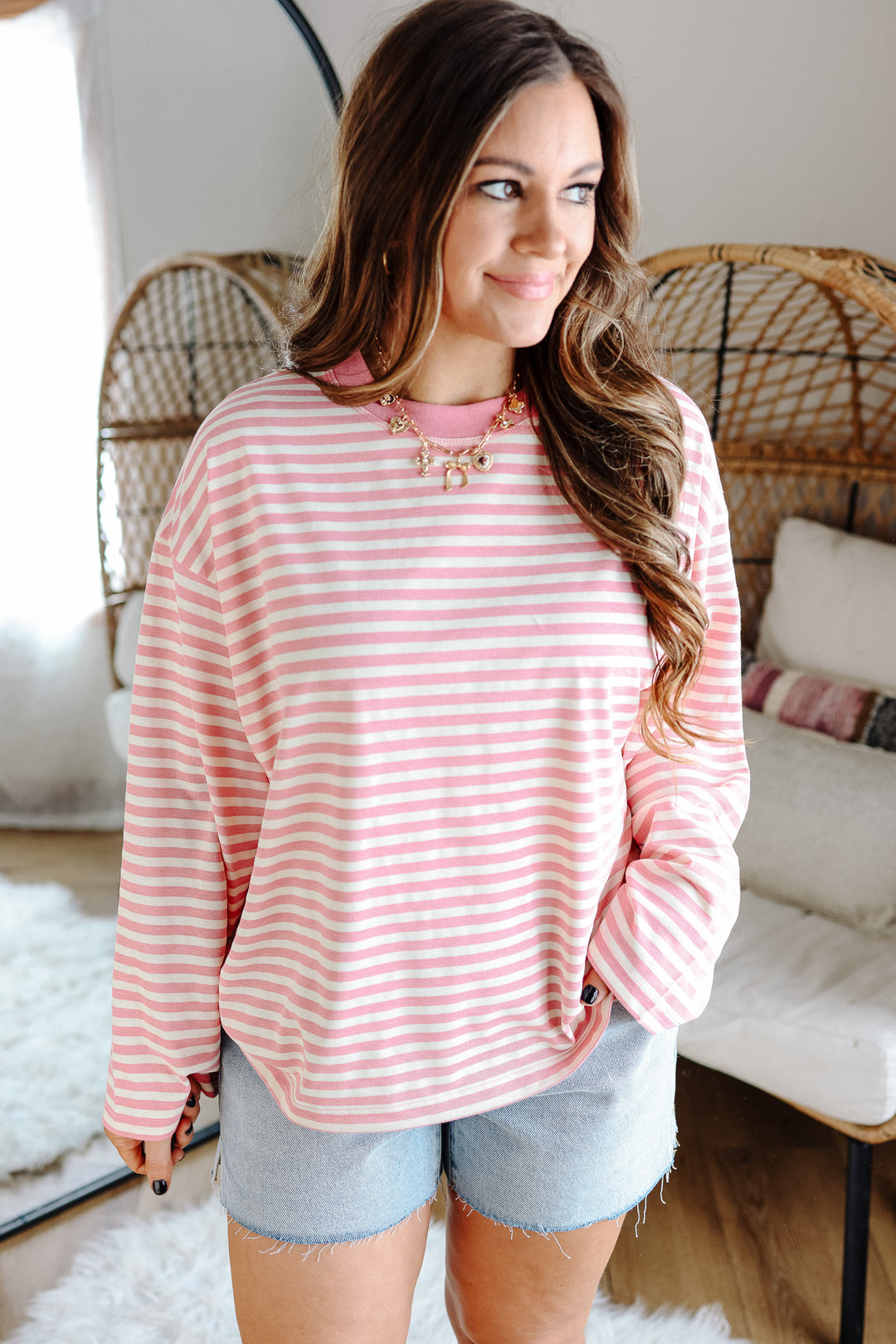 Noelle Striped Long Sleeve - Pink