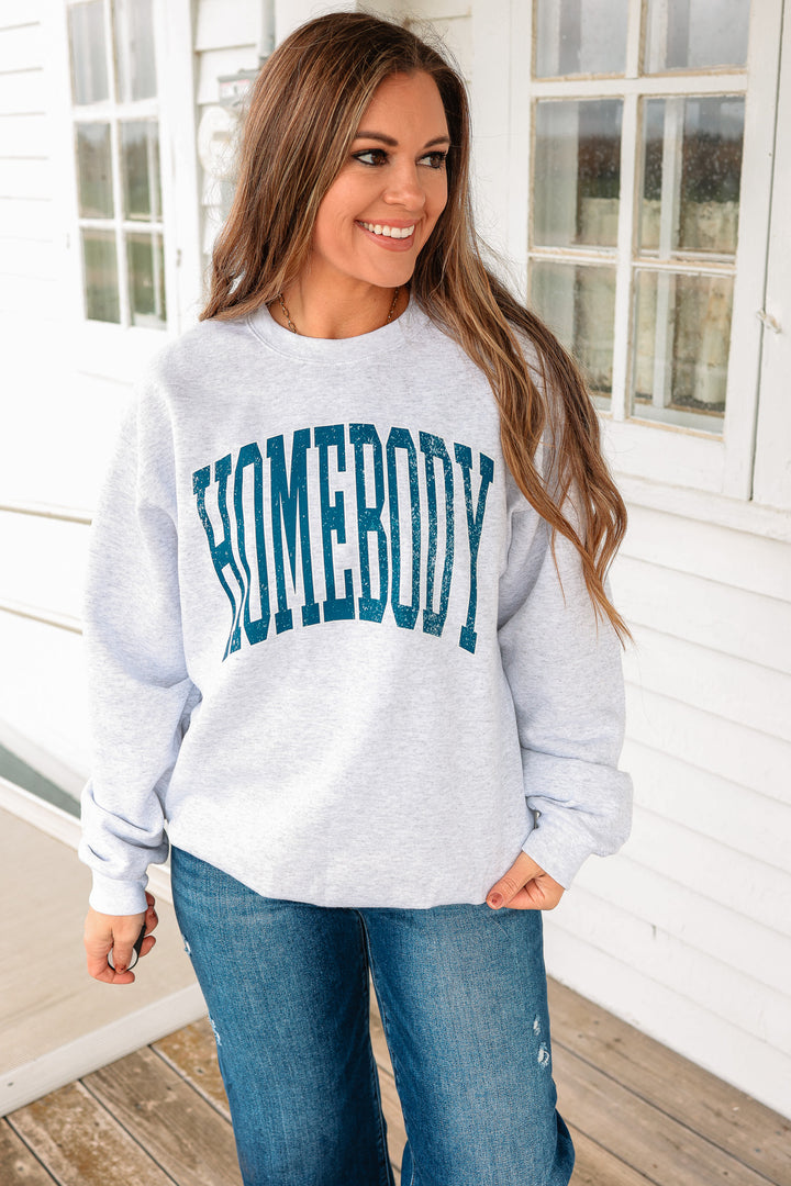 HOMEBODY Graphic Sweatshirt - Ash Grey