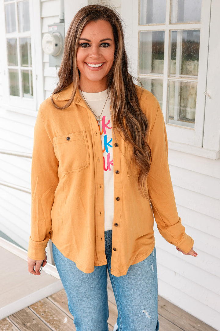 Mustard Super Soft Button Up