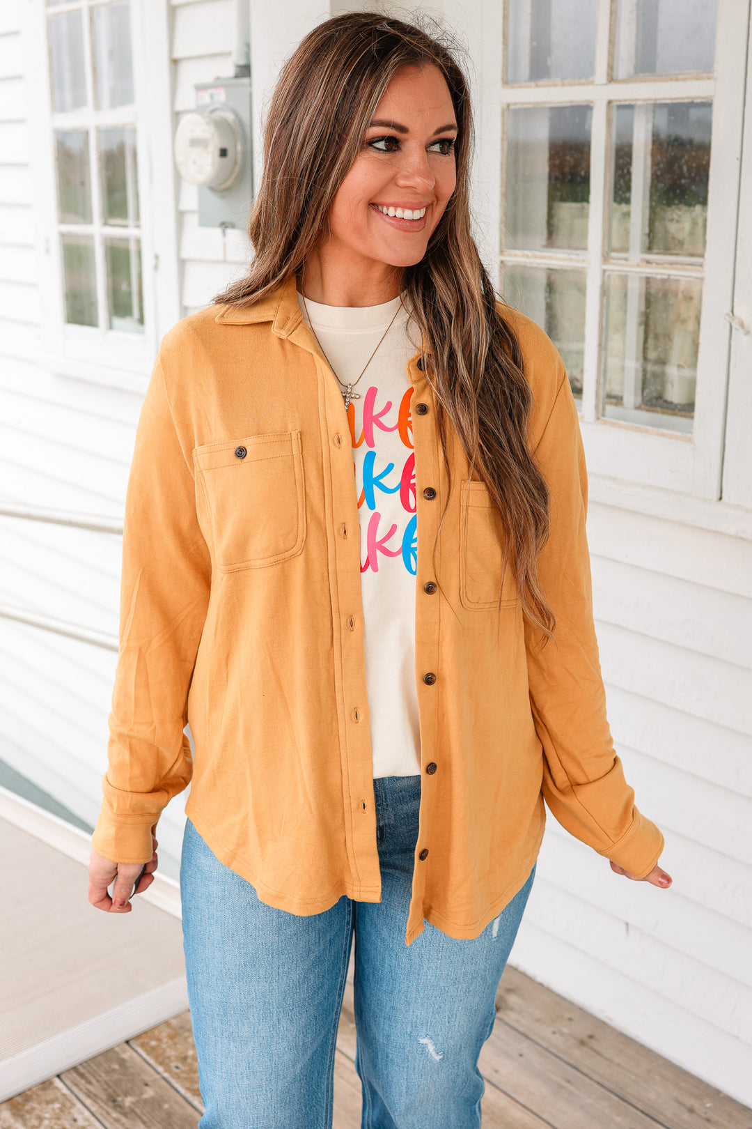Mustard Super Soft Button Up