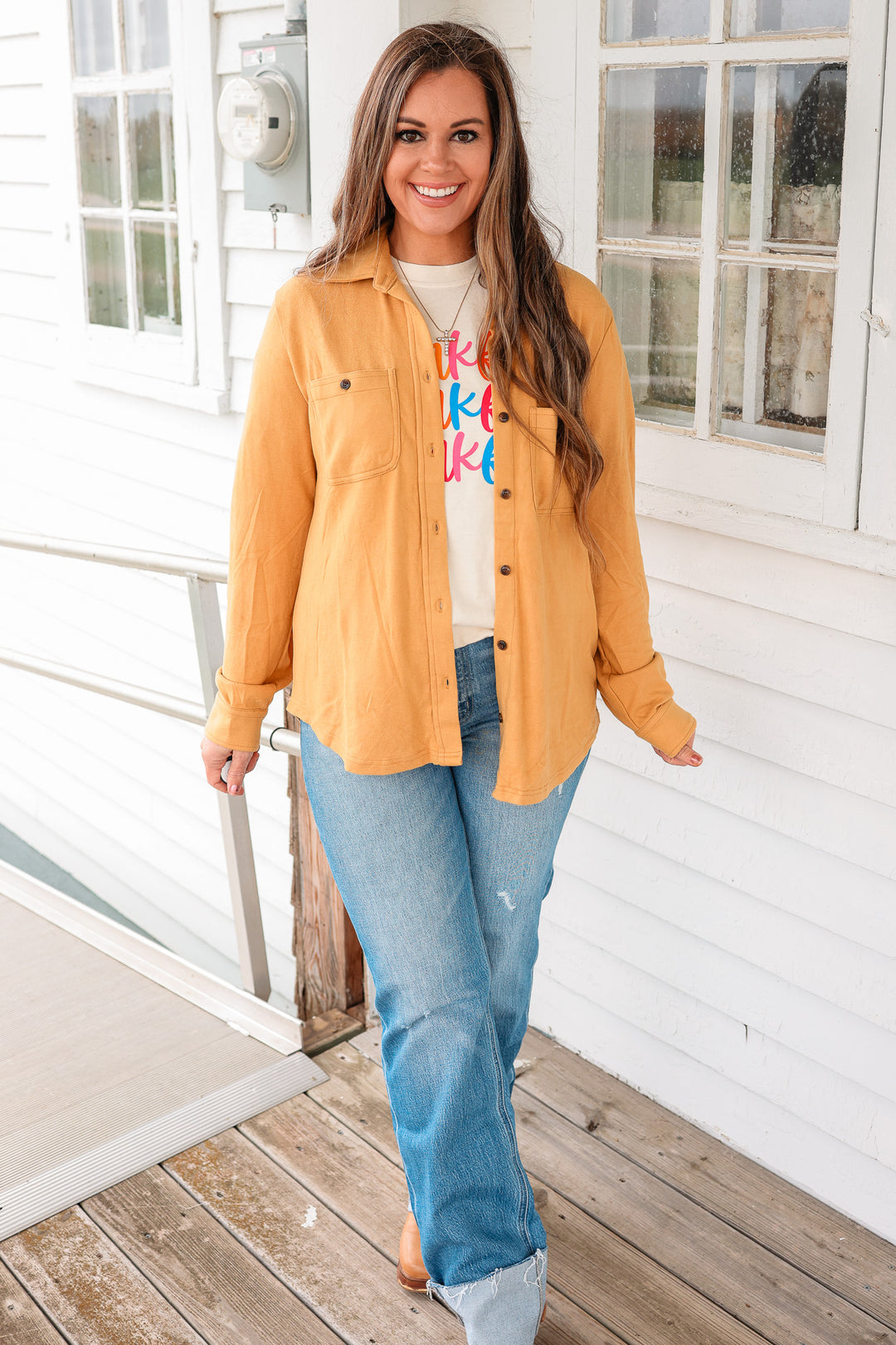 Mustard Super Soft Button Up