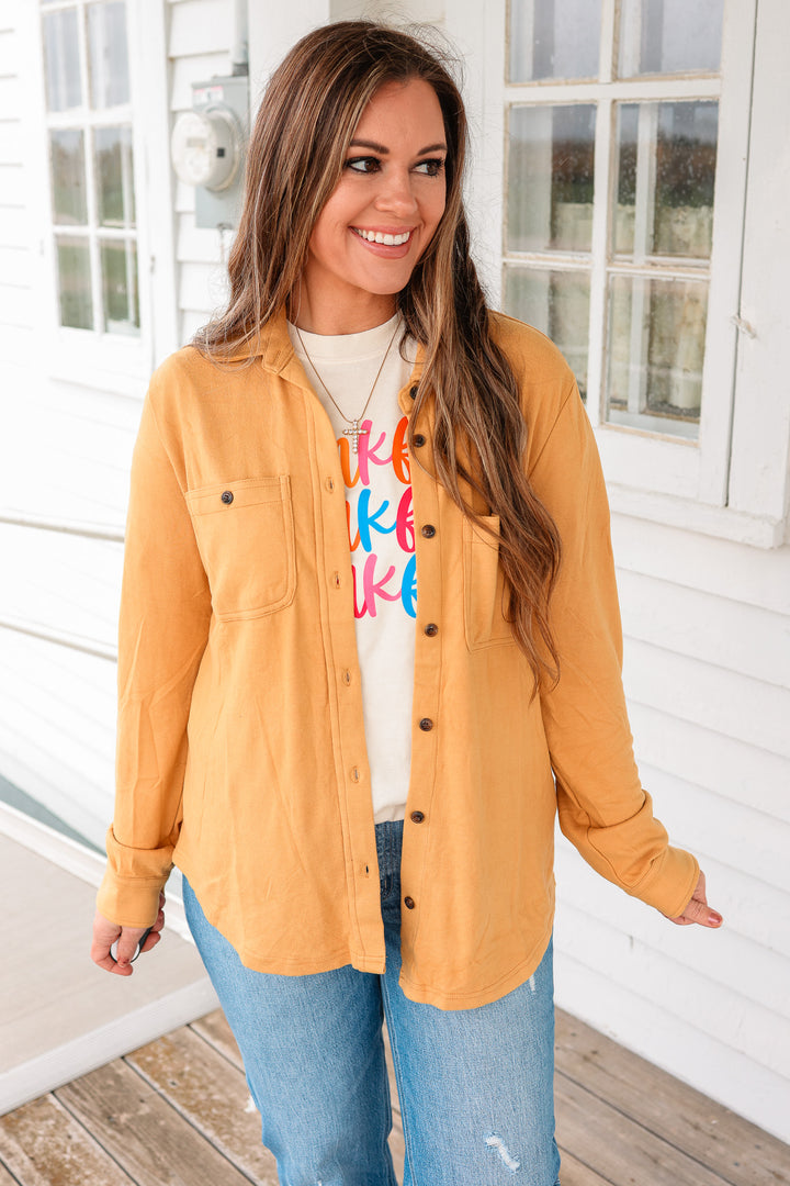 Mustard Super Soft Button Up