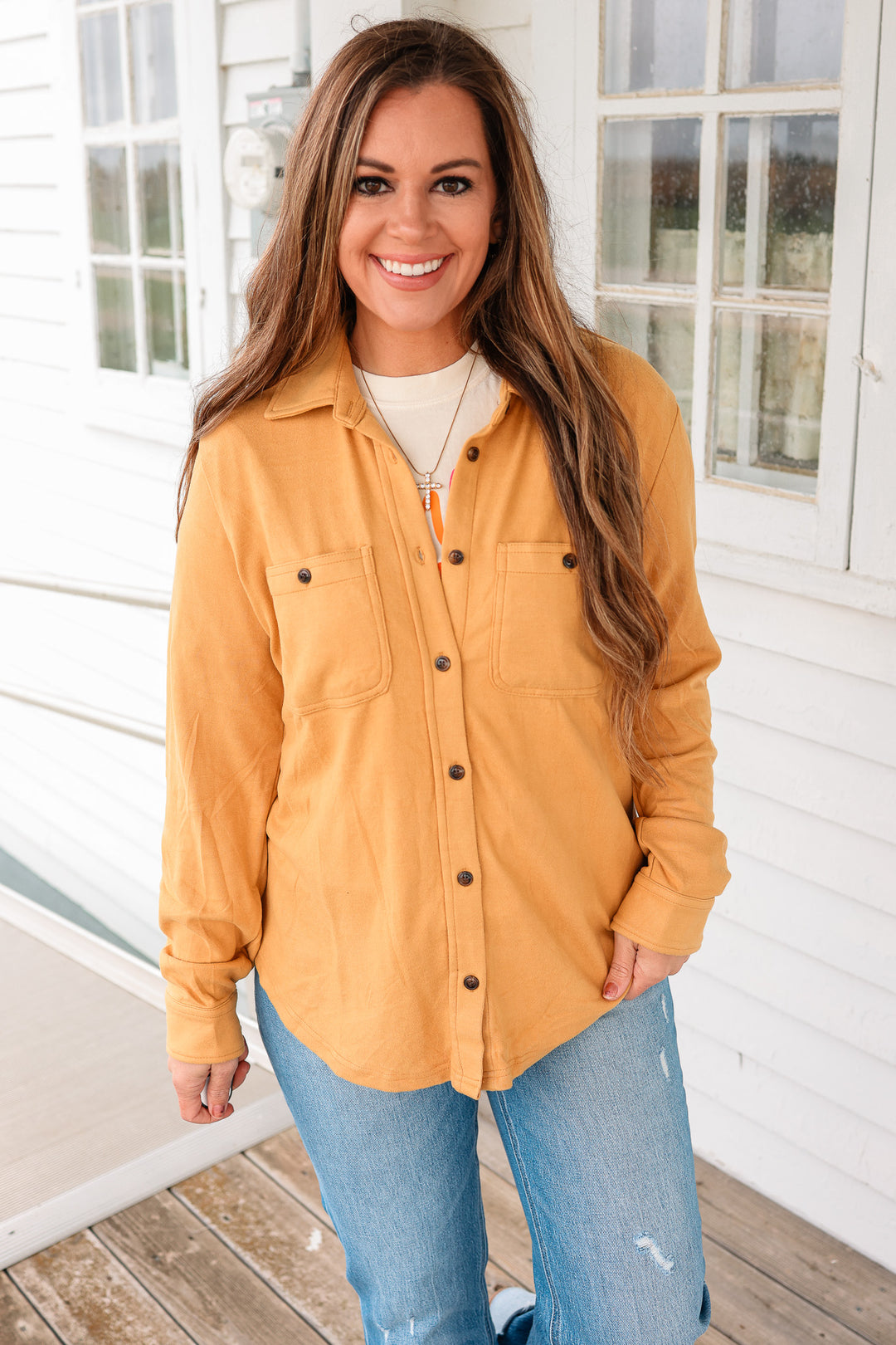 Mustard Super Soft Button Up