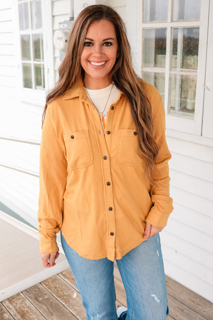 Mustard Super Soft Button Up