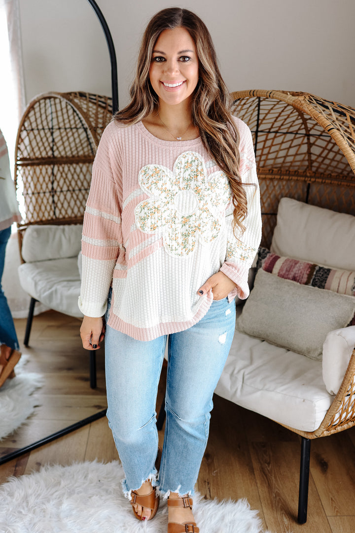 Saylor Daisy Patch Waffle Top